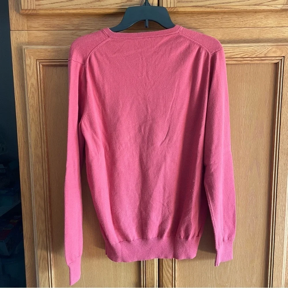 J.Crew men’s Pink /coral V-Neck Sweater size small cotton/nylon/labor de merinos